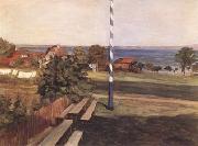 Leibl, Wilhelm Landscape with Flagpole (mk09) oil painting reproduction